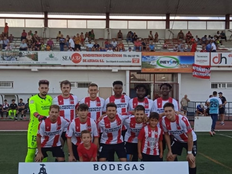Once inicial del CD Azuaga durante un partido el pasado 1 de septiembre.