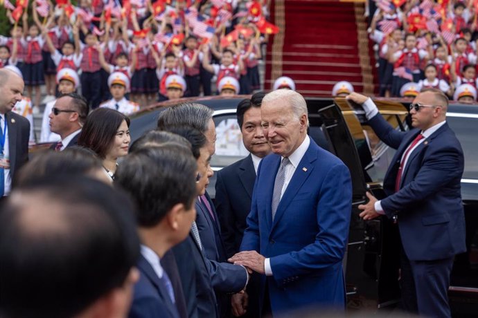 Joe Biden, presidente de Estados Unidos, durante una visita oficial a Vietnam