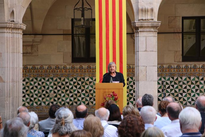 La presidenta de l'Institut d'Estudis Catalans (IEC), Teresa Cabré, en l'acte de la institució en motiu de la Diada de Catalunya