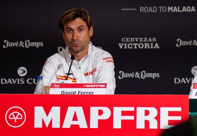 El capitán español de Copa Davis, David Ferrer, en rueda de prensa