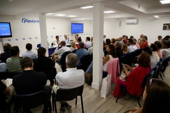 El presidente del PP Paco Núñez en la Junta Directiva en Toledo
