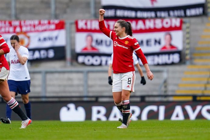 Archivo - Vilde Boe Risa celebrando un gol con el Manchester United.