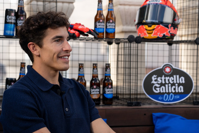 El piloto español de MotoGP Marc Márquez en un evento con Estrella Galicia 0,0.