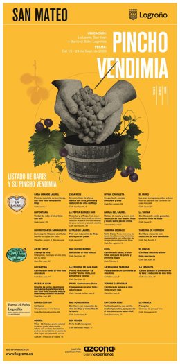 Una treintena de locales de Laurel, San Juan y Gil de Gárate estrenan este San Mateo la iniciativa 'Pincho Vendimia'