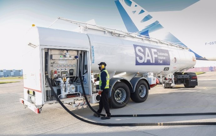 Airbus se asocia con DG Fuels para fomentar la producción sostenible de combustible de aviación en Estados Unidos.