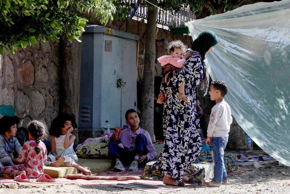 Campamento improvisado tras el terremoto en la región marroquí de Al Hauz