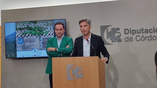 El vicepresidente primero y delegado de Infraestructuras, Sostenibilidad y Agricultura de la Diputación, Andrés Lorite, en rueda de prensa.