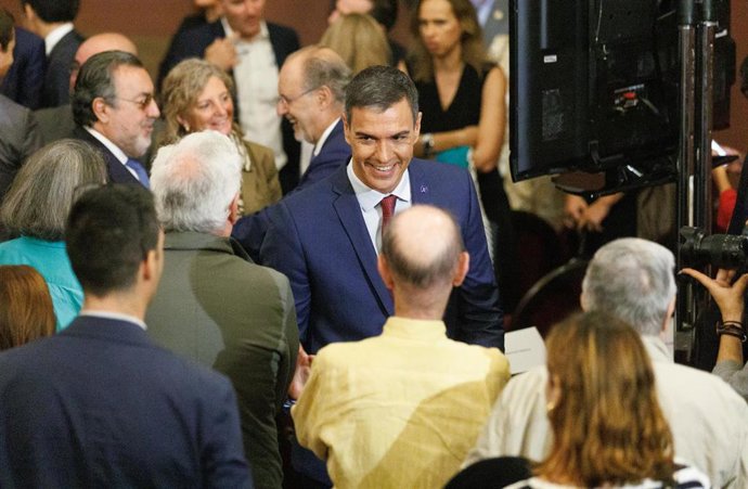 El presidente del Gobierno en funciones, Pedro Sánchez, durante un encuentro en el Ateneo de Madrid, a 4 de septiembre de 2023, en Madrid (España). 