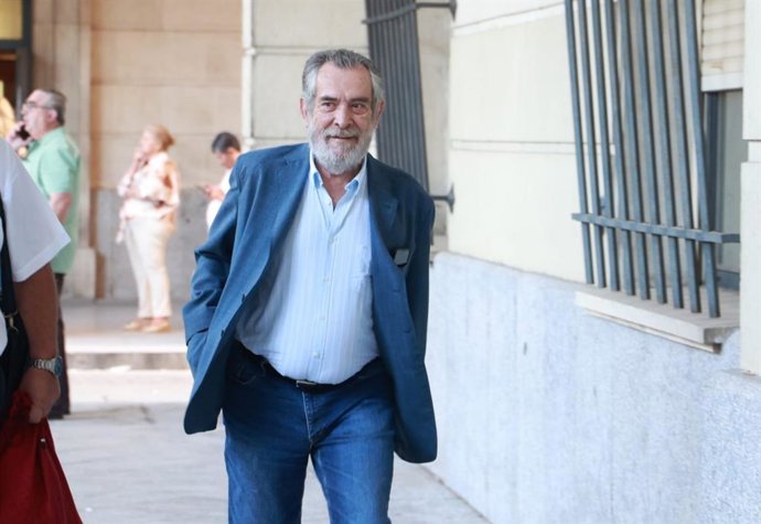 Antonio Rivas a su llegada a la Audiencia de Sevilla