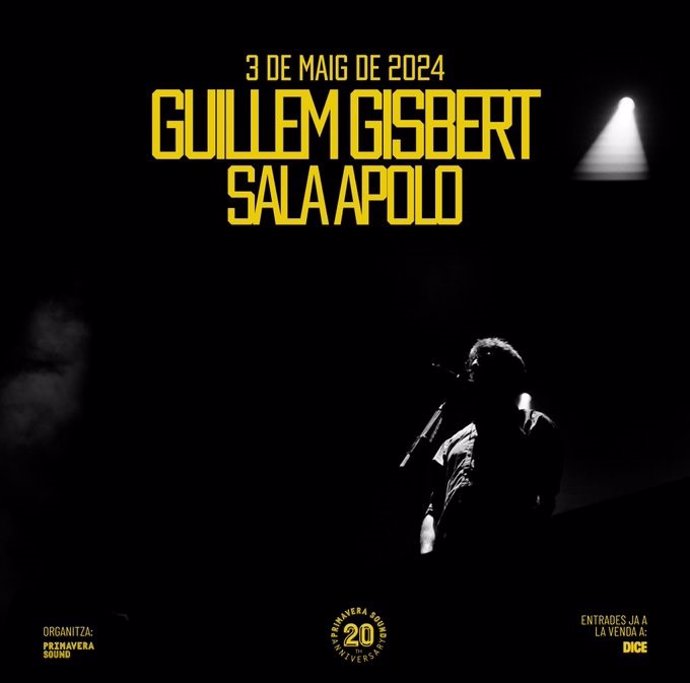 Cartel del concierto de Guillem Gisbert en la Sala Apolo de Barcelona