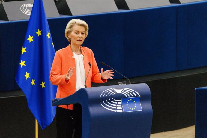 Ursula Von der Leyen, presidenta de la Comisión Europea, pronuncia el Discurso del Estado de la Unión en la Eurocámara