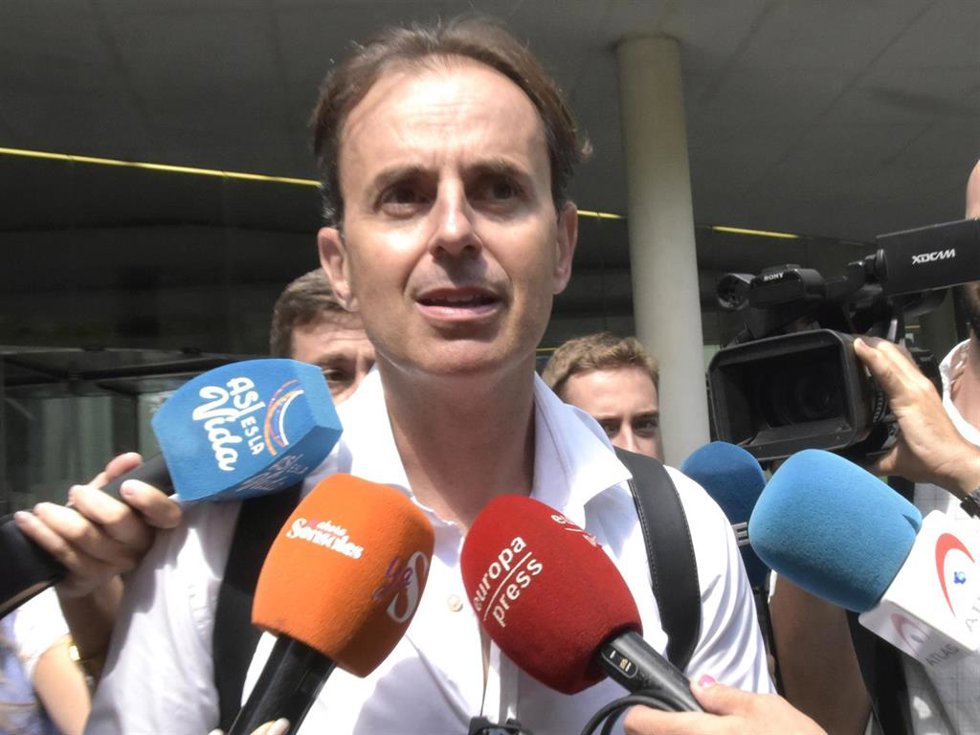 Josep Santacana saliendo del juzgado el martes, primer día de juicio