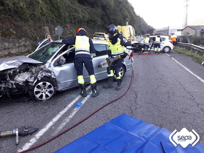Accidente de tráfico en Mieres