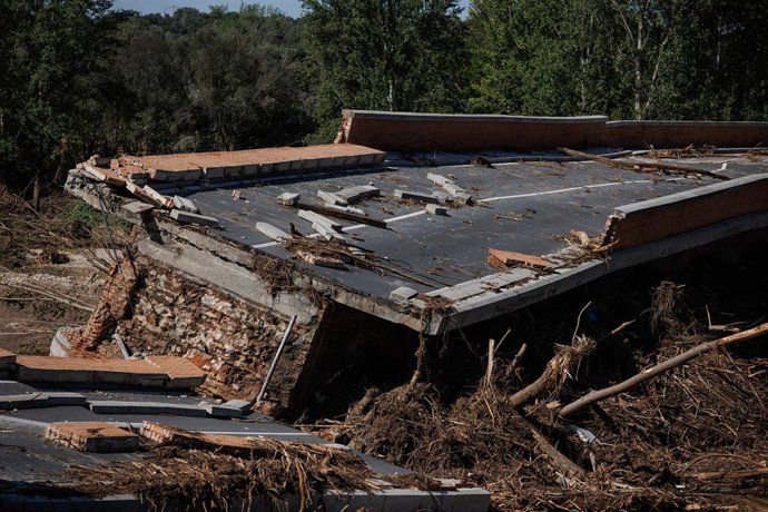 El puente de la Pedrera en Aldea del Fresno tras el paso de la DANA