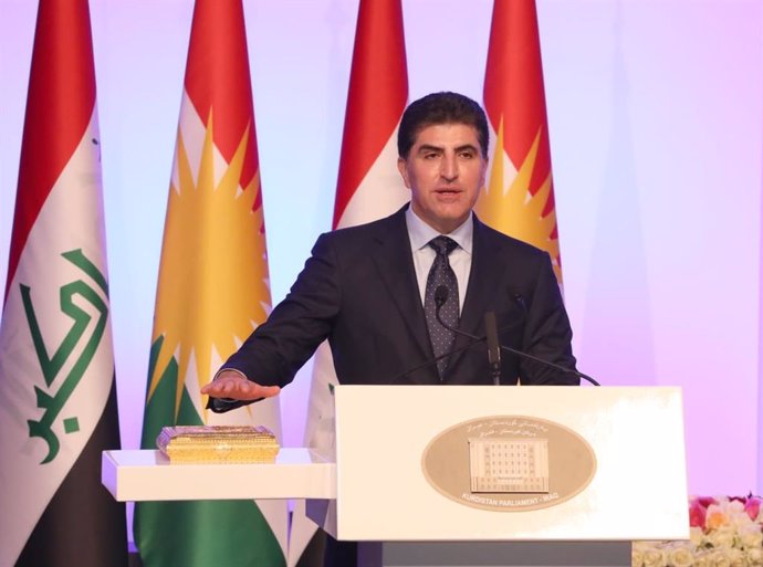 Archivo - El presidente de la región semiautónoma del Kurdistán iraquí, Nechirvan Barzani