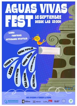 Cartel del II Aguas Vivas Fest que se celebra en Cáceres
