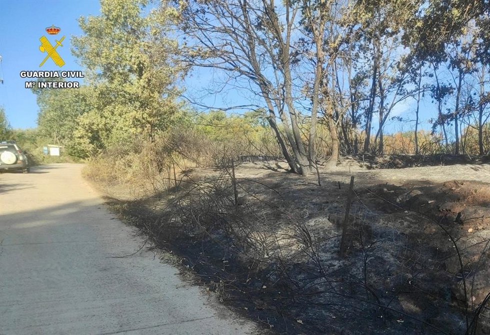Zona de incendio en Jaraíz de la Vera.