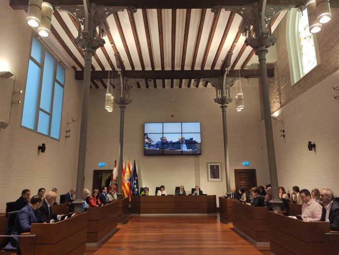 Pleno de la Diputación Provincial de Zaragoza.
