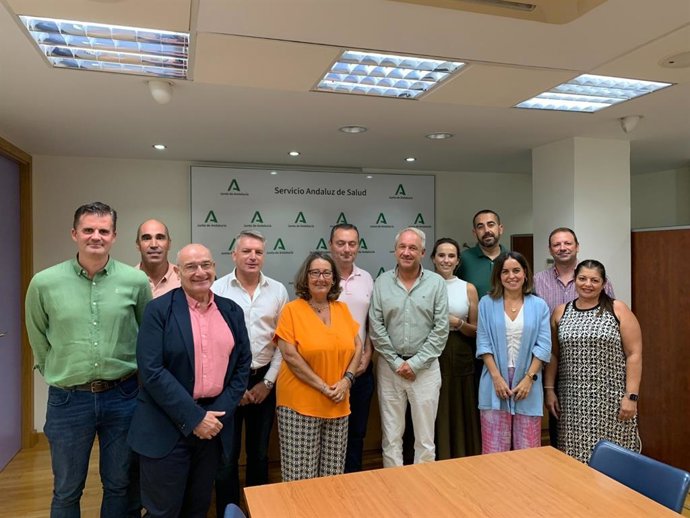 Reunión de directivos del SAS con alcaldes de la Zona Básica de Salud (ZBS) de Estepa (Sevilla), en la Sierra Sur.