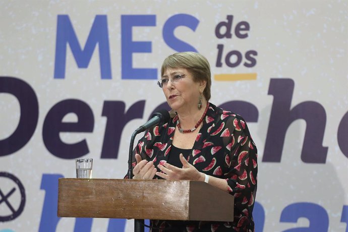 Archivo - 12 December 2022, Chile, Santiago: Former United Nations High Commissioner for Human Rights Michelle Bachelet speaks at an event to commemorate International Human Rights Day at the Chilean government palace. Photo: Sebastian Beltran Gaete/Age