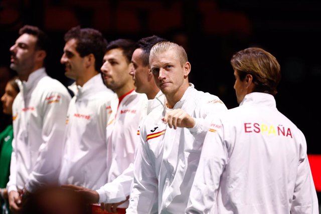 Alejandro Davidovich Fokina of Spain is seen during the Davis Cup 2023, Group C, tennis match played between Spain and Czech Republic at Fuente de San Luis pavilion on September 13, 2023, in Valencia, Spain.