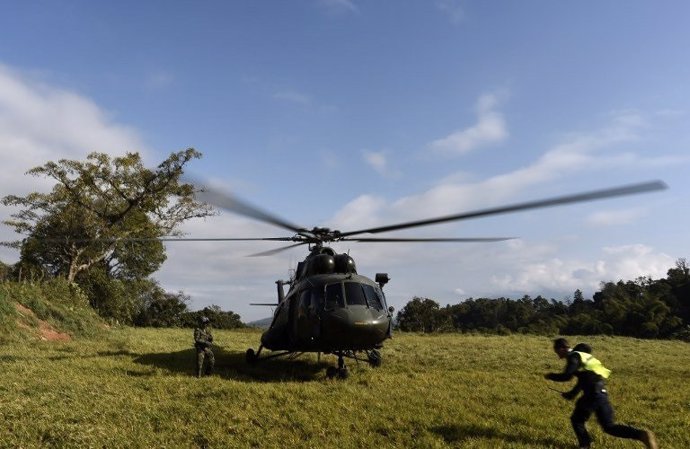 Archivo - Imagen de archivo de un helicóptero militar colombiano en Antioquia