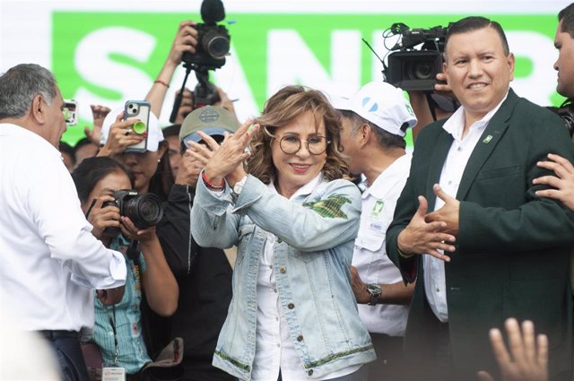 La excandidata a la Presidencia de Guatemala, Sandra Torres, del partido Unidad Nacional de Esperanza (UNE)