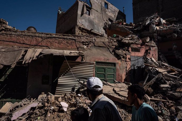 Una zona destruida por el terremoto, a 12 de septiembre de 2023, en Amizmiz (Marruecos)