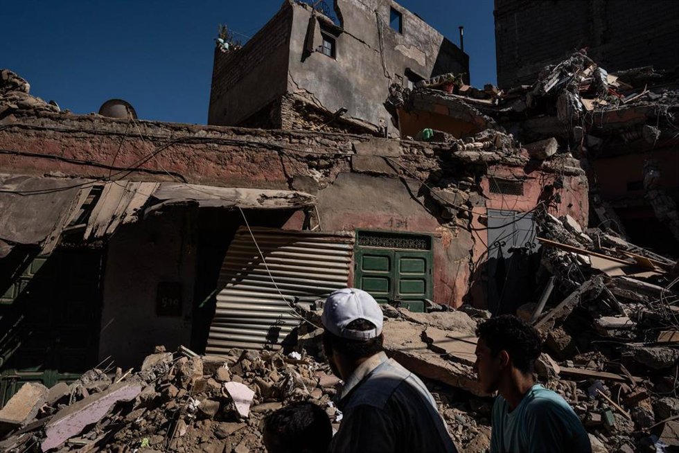 Una zona destruida por el terremoto, a 12 de septiembre de 2023, en Amizmiz (Marruecos)