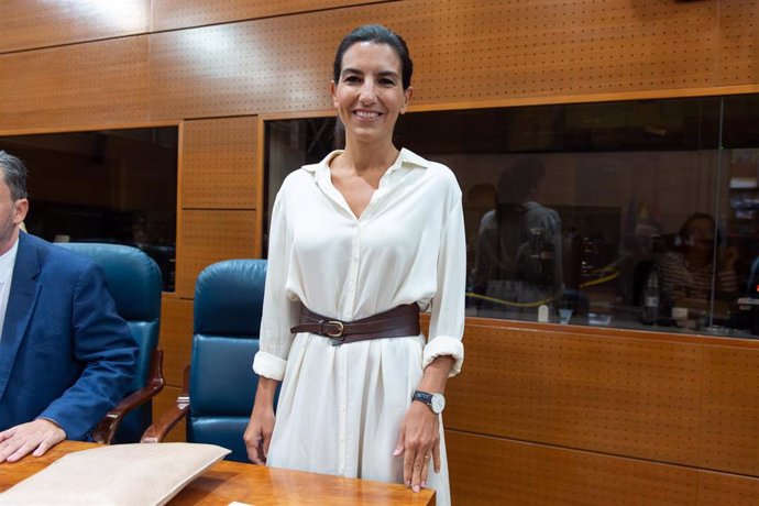 La portavoz de Vox en la Asamblea de Madrid, Rocío Monasterio, durante un pleno ordinario, en la Asamblea de Madrid, a 14 de septiembre de 2023, en Madrid (España). 