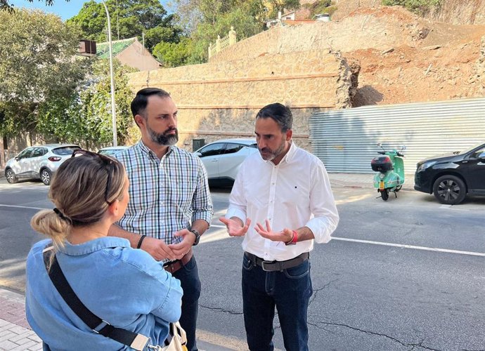 El portavoz del grupo municpal del PSOE en el Ayuntamiento de Málaga, Daniel Pérez, y el responsable de Urbanismo del grupo, Mariano Ruiz.