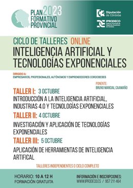 Cartel de la acción formativa 'Inteligencia artificial y tecnologías exponenciales'.