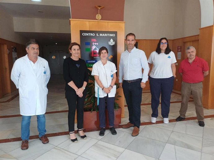 Visita de la alcaldesa de Gijón, Carmen Moriyón (Foro), al Sanatorio Marítimo.