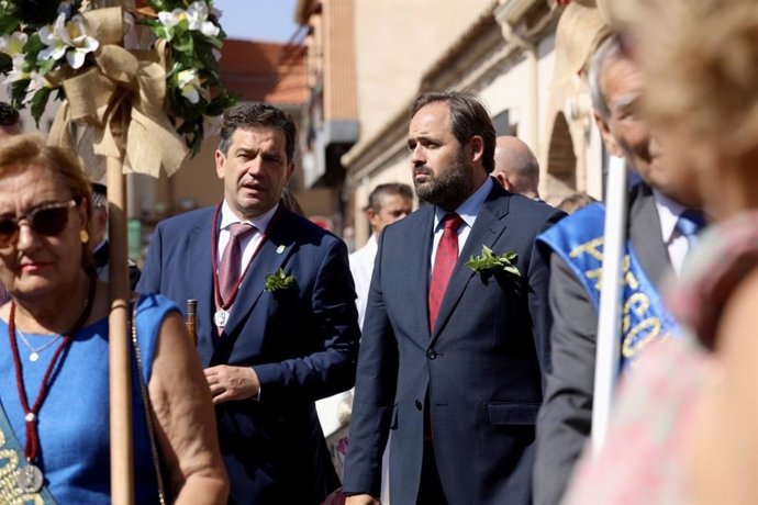 El presidente regional del PP, Paco Núñez, en Bolaños de Calatrava.