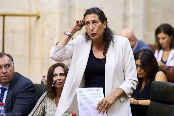 La consejera de Inclusión Social, Juventud, Familias e Igualdad, Loles López, en el Parlamento de Andalucía.