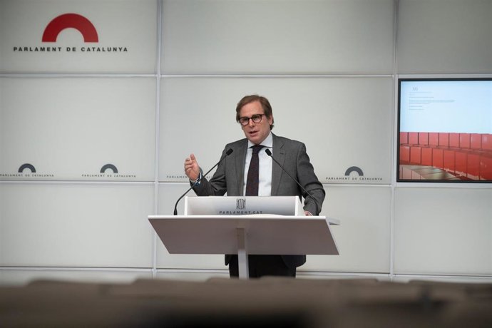 Archivo - El portavoz de Vox en el Parlament, Joan Garriga. Archivo.