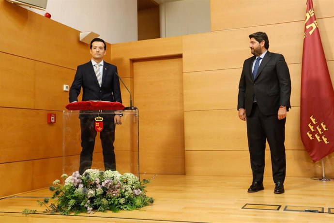 14-09-23 El Jefe Del Ejecutivo Regional, Fernando López Miras, Preside El Acto De Toma De Posesión De Los Miembros Del Consejo De Gobierno De La Región De Murcia. En La Imagen, José Manuel Pancorbo.