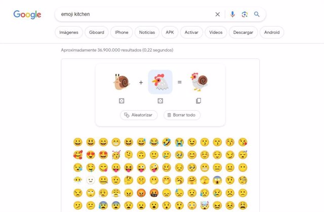 Emoji Kitchen en Google