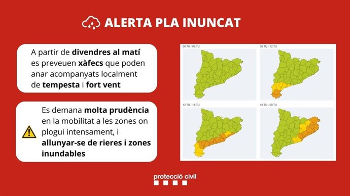 Activada la alerta del plan Inuncat