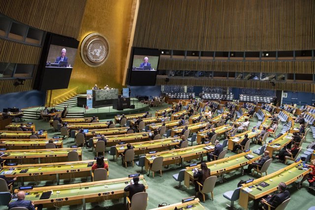 Archivo - Vista general de la Asamblea General de la ONU