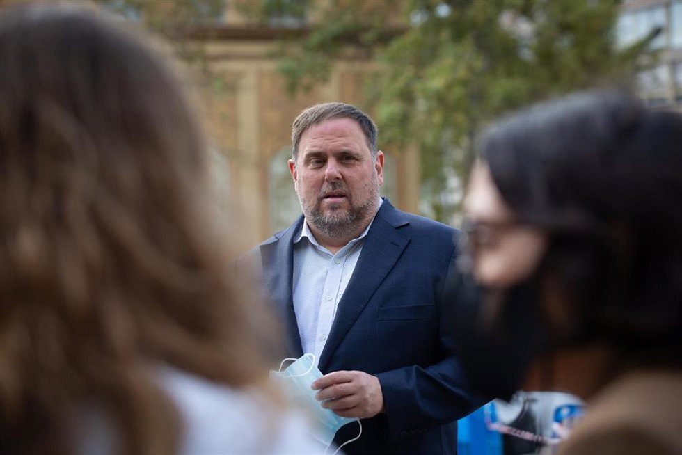 Archivo - El presidente de ERC, Oriol Junqueras, en el acto de mnium en conmemoración del cuarto aniversario del 1-O