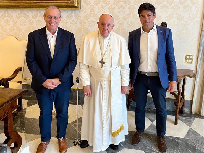 El Papa recibe en audiencia privada al secretario general de USO, Joaquín Pérez, y al secretario general de FEUSO, Antonio Amate