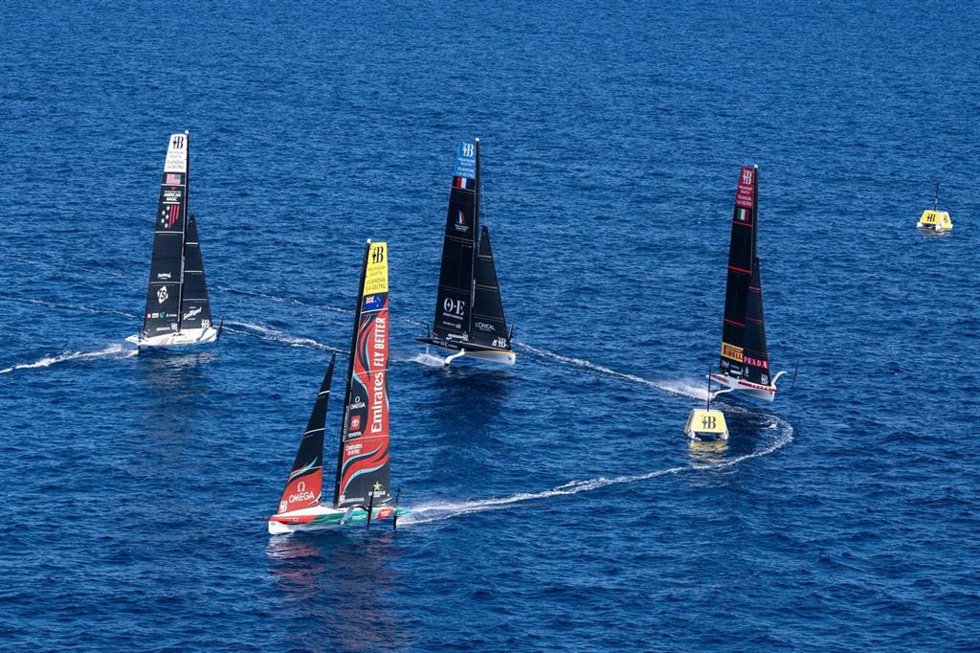 Entrenamiento oficial de la Regata Preliminar de la Copa América en Vilanova i la Geltrú