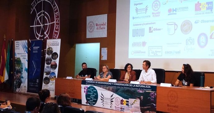 Inauguración del Congreso Internacional de Biodiversidad y Conservación de la Naturaleza (Conserbio) en la Universidad de Huelva.