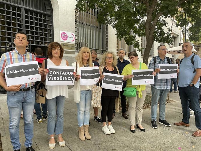 Concentración sindical de UGT contra la siniestralidad laboral.