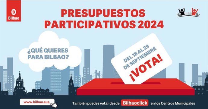 Imagen promocional de la votación de los presupuestos participativos en Bilbao