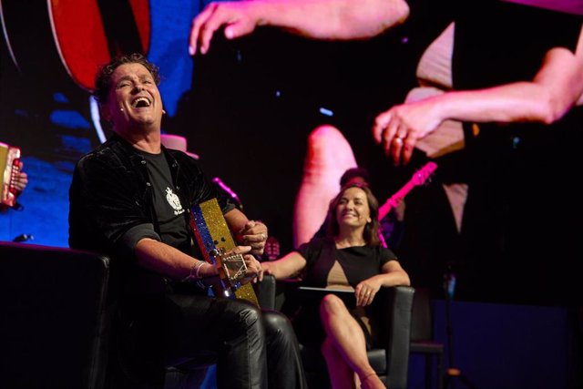 El cantante colombiano Carlos Vives durante la presentación de la programación de Hispanidad 2023, en la Real Casa de Correos, a 15 de septiembre de 2023, en Madrid (España).