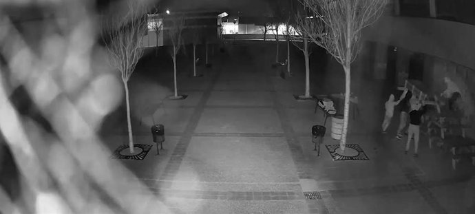 Los detenidos por el robo de los ordenadores en plena acción