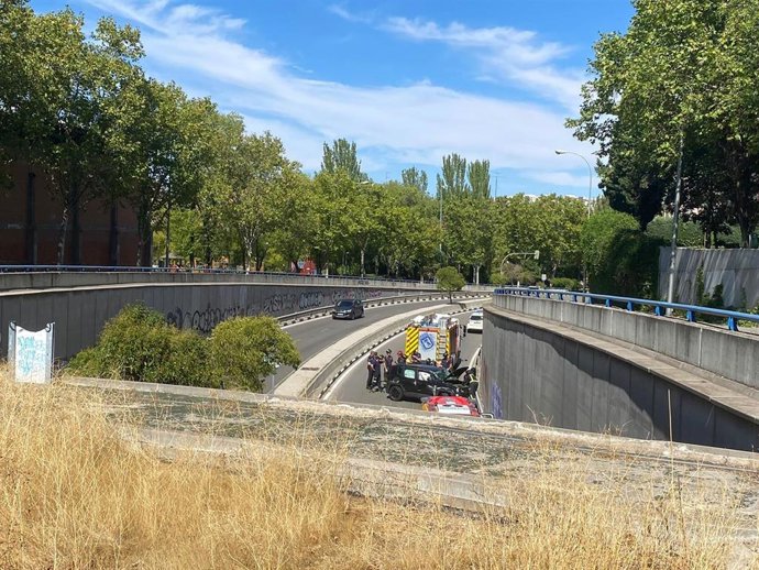 Archivo - Accidente de coche en Sinesio Delgado