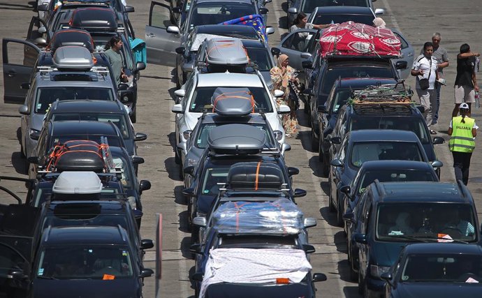 Archivo - Tráfico en el Puerto de Algeciras en el marco de la OPE 2023 durante la operación salida en el mes de julio. 